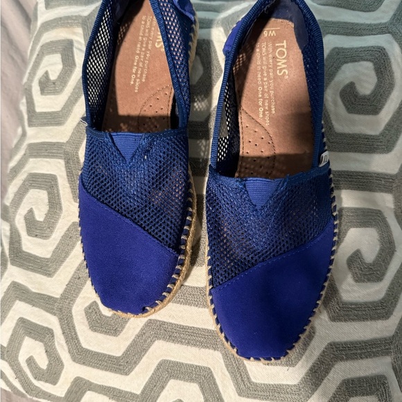 TOMS Royal Blue Mesh Espadrilles - Picture 3 of 4